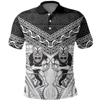 Custom Rugby New Zealand Black Fern Polo Shirt Niho Taniwha Inspired LT9 White - Polynesian Pride