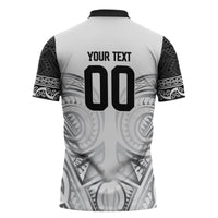 Custom Rugby New Zealand Black Fern Zipper Polo Shirt Niho Taniwha Inspired LT9 - Polynesian Pride