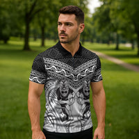 Custom Rugby New Zealand Black Fern Zipper Polo Shirt Niho Taniwha Inspired LT9 - Polynesian Pride