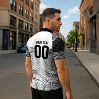 Custom Rugby New Zealand Black Fern Zipper Polo Shirt Niho Taniwha Inspired LT9 - Polynesian Pride