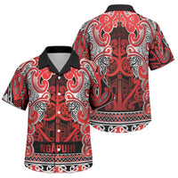 Aotearoa Iwi Ngapuhi Family Matching Long Sleeve Bodycon Dress and Hawaiian Shirt Maori Wharenui House Tribal Pattern LT9 Son's Shirt Red - Polynesian Pride