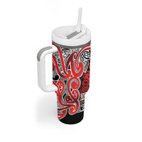Aotearoa Iwi Ngapuhi Tumbler With Handle Maori Wharenui House Tribal Pattern LT9 - Polynesian Pride