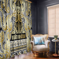 Aotearoa Iwi Ngati Whatua Window Curtain Maori Wharenui House Tribal Pattern LT9 - Polynesian Pride