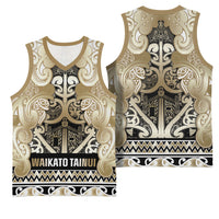 Aotearoa Iwi Waikato Tainui Basketball Jersey Maori Wharenui House Tribal Pattern LT9 - Polynesian Pride
