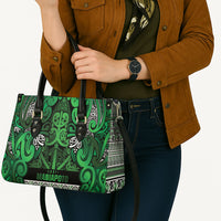 Aotearoa Iwi Ngati Maniapoto Leather Bag Maori Wharenui House Tribal Pattern LT9 - Polynesian Pride