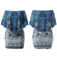 Aotearoa Iwi Ngati Porou Couples Matching Off Shoulder Short Dress and Hawaiian Shirt Maori Wharenui House Tribal Pattern LT9 - Polynesian Pride