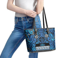 Aotearoa Iwi Ngati Porou Leather Tote Bag Maori Wharenui House Tribal Pattern LT9 - Polynesian Pride