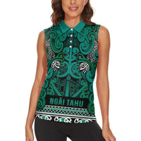 Aotearoa Iwi Ngai Tahu Women Sleeveless Polo Shirt Maori Wharenui House Tribal Pattern LT9 - Polynesian Pride
