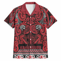 Aotearoa Iwi Ngati Kahungunu Hawaiian Shirt Maori Wharenui House Tribal Pattern LT9 Dark red - Polynesian Pride