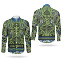 Aotearoa Iwi Whakatohea Couples Matching Mermaid Dress and Long Sleeve Button Shirt Maori Wharenui House Tribal Pattern LT9 - Polynesian Pride