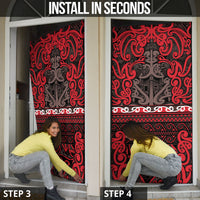 Aotearoa Iwi Ngati Awa Door Cover Maori Wharenui House Tribal Pattern LT9 - Polynesian Pride