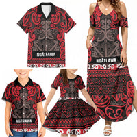 Aotearoa Iwi Ngati Awa Family Matching Summer Maxi Dress and Hawaiian Shirt Maori Wharenui House Tribal Pattern LT9 - Polynesian Pride