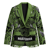 Aotearoa Iwi Ngāti Tama ki Taranaki Trust Blazer Maori Wharenui House Tribal Pattern LT9 Unisex Lime - Polynesian Pride