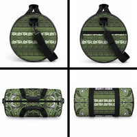 Aotearoa Iwi Ngāti Tama ki Taranaki Trust Duffle Bag Maori Wharenui House Tribal Pattern