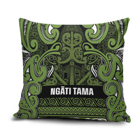 Aotearoa Iwi Ngāti Tama ki Taranaki Trust Pillow Cover Maori Wharenui House Tribal Pattern LT9 Lime - Polynesian Pride