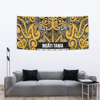 Aotearoa Iwi Ngāti Tama ki Te Waipounamu Trust Tapestry Maori Wharenui House Tribal Pattern LT9 - Polynesian Pride