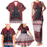 Aotearoa Iwi Te ati Awa Family Matching Tank Maxi Dress and Hawaiian Shirt Maori Wharenui House Tribal Pattern LT9 - Polynesian Pride