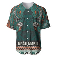 Aotearoa Iwi Ngāti Maru Taranaki Baseball Jersey Maori Wharenui House Tribal Pattern LT9 Deep Teal - Polynesian Pride