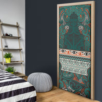 Aotearoa Iwi Ngāti Maru Taranaki Door Cover Maori Wharenui House Tribal Pattern LT9 - Polynesian Pride