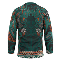 Aotearoa Iwi Ngāti Maru Taranaki Hockey Jersey Maori Wharenui House Tribal Pattern LT9 - Polynesian Pride