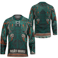 Aotearoa Iwi Ngāti Maru Taranaki Hockey Jersey Maori Wharenui House Tribal Pattern LT9 - Polynesian Pride