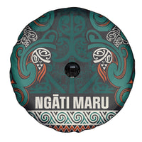Aotearoa Iwi Ngāti Maru Taranaki Spare Tire Cover Maori Wharenui House Tribal Pattern LT9 - Polynesian Pride