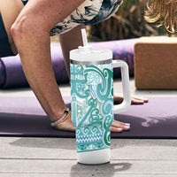 Aotearoa Iwi Ngati Paoa Tumbler With Handle Maori Wharenui House Tribal Pattern LT9 - Polynesian Pride