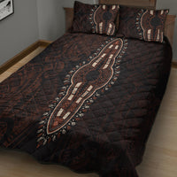 Africa Dashiki Quilt Bed Set African Tribal Art Mixed Polynesian Tattoo Red Color Unique LT9 - Polynesian Pride