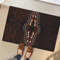 Africa Dashiki Rubber Doormat African Tribal Art Mixed Polynesian Tattoo Red Color Unique LT9 - Polynesian Pride