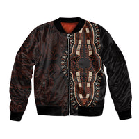 Africa Dashiki Sleeve Zip Bomber Jacket African Tribal Art Mixed Polynesian Tattoo Red Color Unique LT9 Unisex Red - Polynesian Pride