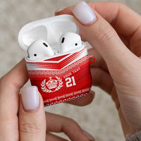 Custom Mate Ma'a Tonga Heritage AirPods Case Pacific Tribal Rugby Red Edition LT9 - Polynesian Pride