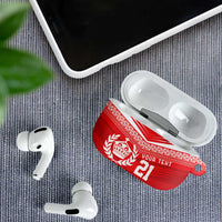 Custom Mate Ma'a Tonga Heritage AirPods Case Pacific Tribal Rugby Red Edition LT9 - Polynesian Pride
