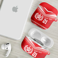 Custom Mate Ma'a Tonga Heritage AirPods Case Pacific Tribal Rugby Red Edition LT9 - Polynesian Pride