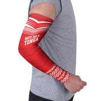 Custom Mate Ma'a Tonga Heritage Arm Sleeves Pacific Tribal Rugby Red Edition LT9 - Polynesian Pride