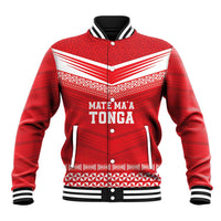 Custom Mate Ma'a Tonga Heritage Baseball Jacket Pacific Tribal Rugby Red Edition LT9 Unisex Red - Polynesian Pride