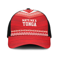 Mate Ma'a Tonga Heritage Baseball Net Cap Pacific Tribal Rugby Red Edition LT9 One Size Black Red - Polynesian Pride