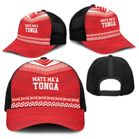 Mate Ma'a Tonga Heritage Baseball Net Cap Pacific Tribal Rugby Red Edition LT9 - Polynesian Pride