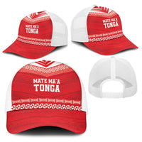 Mate Ma'a Tonga Heritage Baseball Net Cap Pacific Tribal Rugby Red Edition LT9 - Polynesian Pride