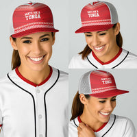 Mate Ma'a Tonga Heritage Baseball Net Cap Pacific Tribal Rugby Red Edition LT9 - Polynesian Pride