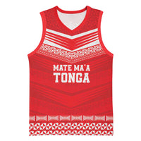 Custom Mate Ma'a Tonga Heritage Basketball Jersey Pacific Tribal Rugby Red Edition LT9 Unisex Red - Polynesian Pride