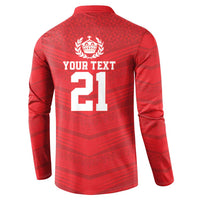 Custom Mate Ma'a Tonga Heritage Button Sweatshirt Pacific Tribal Rugby Red Edition LT9 - Polynesian Pride