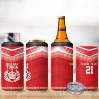 Custom Mate Ma'a Tonga Heritage 4 in 1 Can Cooler Tumbler Pacific Tribal Rugby Red Edition LT9 - Polynesian Pride