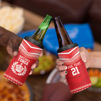 Custom Mate Ma'a Tonga Heritage 4 in 1 Can Cooler Tumbler Pacific Tribal Rugby Red Edition LT9 - Polynesian Pride