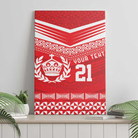 Custom Mate Ma'a Tonga Heritage Canvas Wall Art Pacific Tribal Rugby Red Edition LT9 - Polynesian Pride
