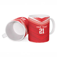 Custom Mate Ma'a Tonga Heritage Ceramic Mug Pacific Tribal Rugby Red Edition LT9 - Polynesian Pride