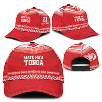 Custom Mate Ma'a Tonga Heritage Classic Cap Pacific Tribal Rugby Red Edition LT9 - Polynesian Pride