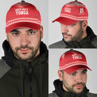 Custom Mate Ma'a Tonga Heritage Classic Cap Pacific Tribal Rugby Red Edition LT9 - Polynesian Pride