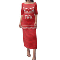 Custom Mate Ma'a Tonga Heritage Family Matching Puletasi and Hawaiian Shirt Pacific Tribal Rugby Red Edition LT9 Mom's Dress Red - Polynesian Pride