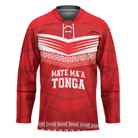 Custom Mate Ma'a Tonga Heritage Hockey Jersey Pacific Tribal Rugby Red Edition LT9 Unisex Red - Polynesian Pride