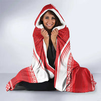 Custom Mate Ma'a Tonga Heritage Hooded Blanket Pacific Tribal Rugby Red Edition - Polynesian Pride